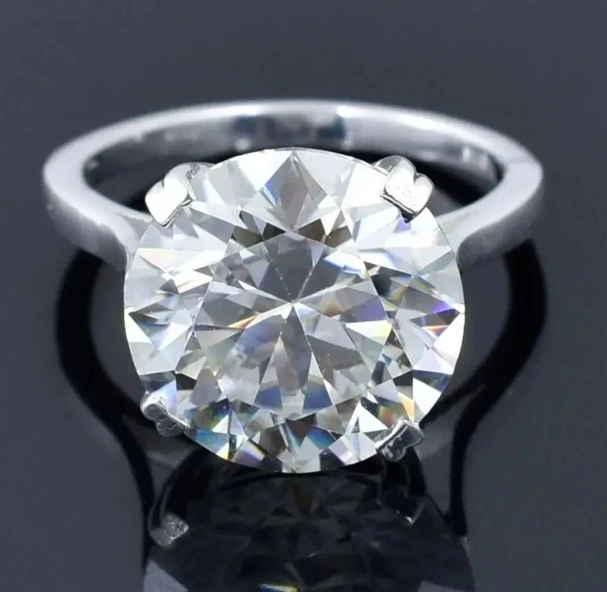 Round Cut 4.30 Ct Moissanite Prong Setting Solitaire Wedding Engagement Ring