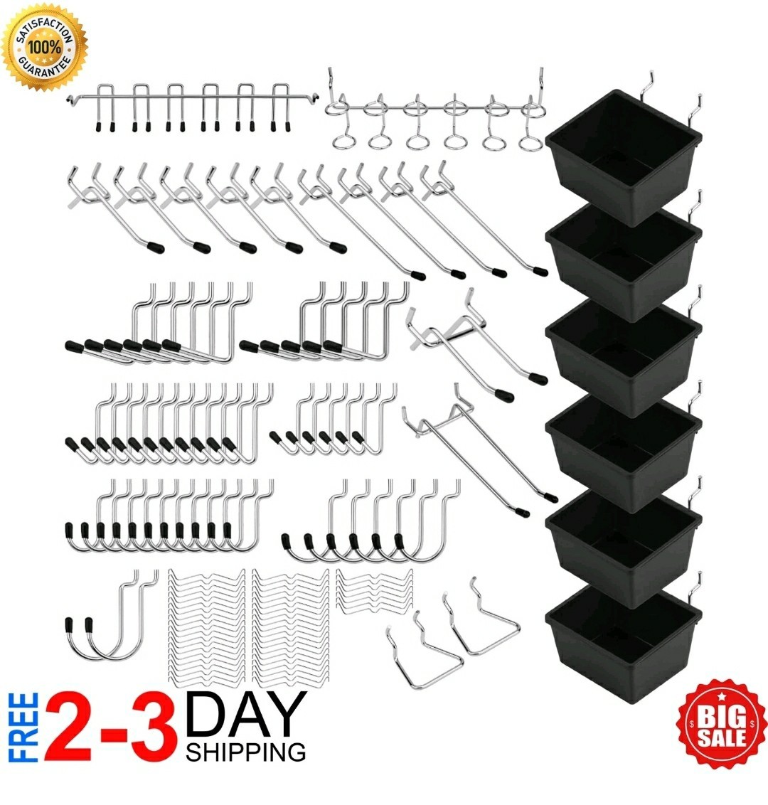 121 Pcs Pegboard Hook Assortment PegBoard Accessories, PegBoard Hooks, Pegboard