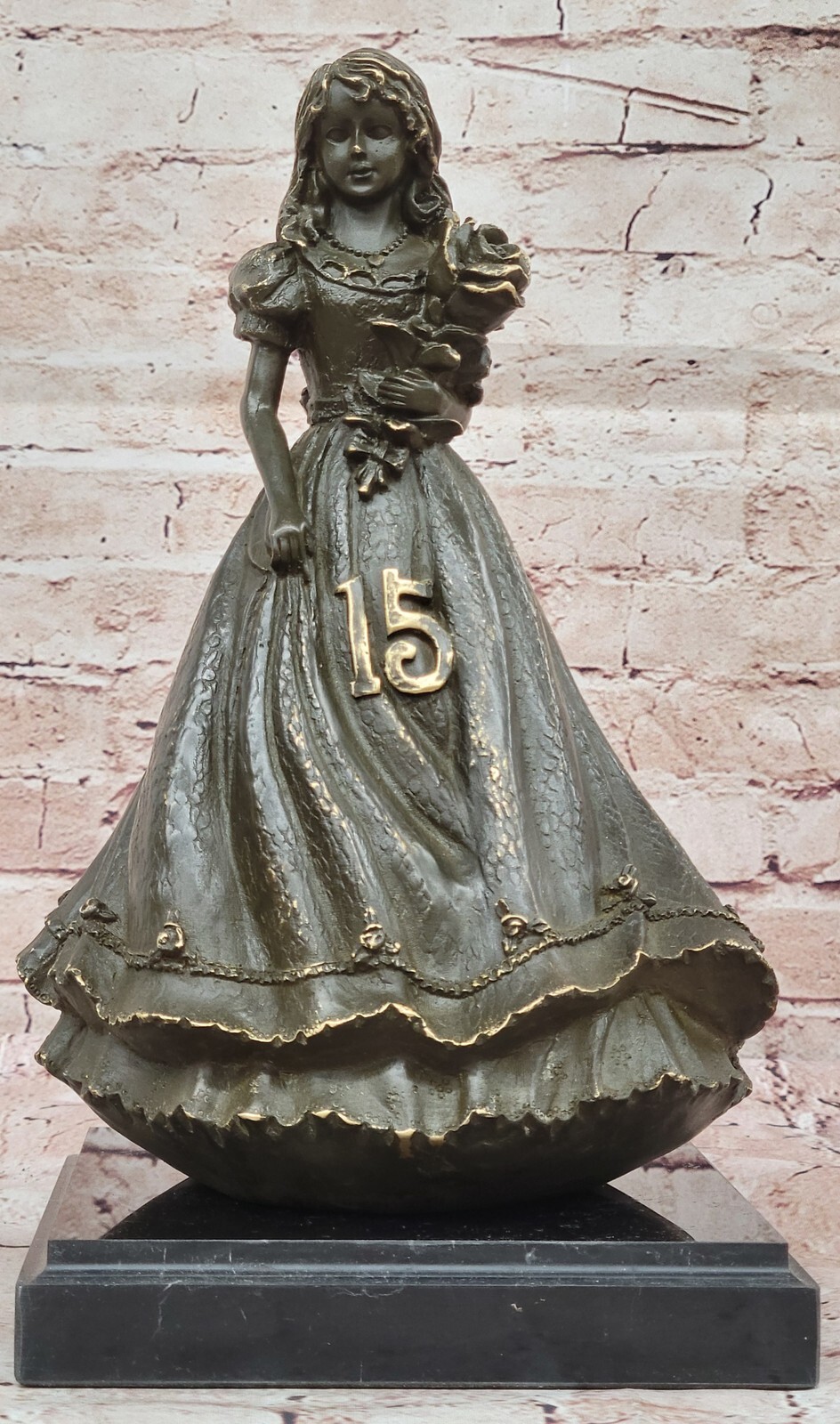 Pageant Girl Holding Flower Southern Bell  Girl bronze Limited Edition Artwork