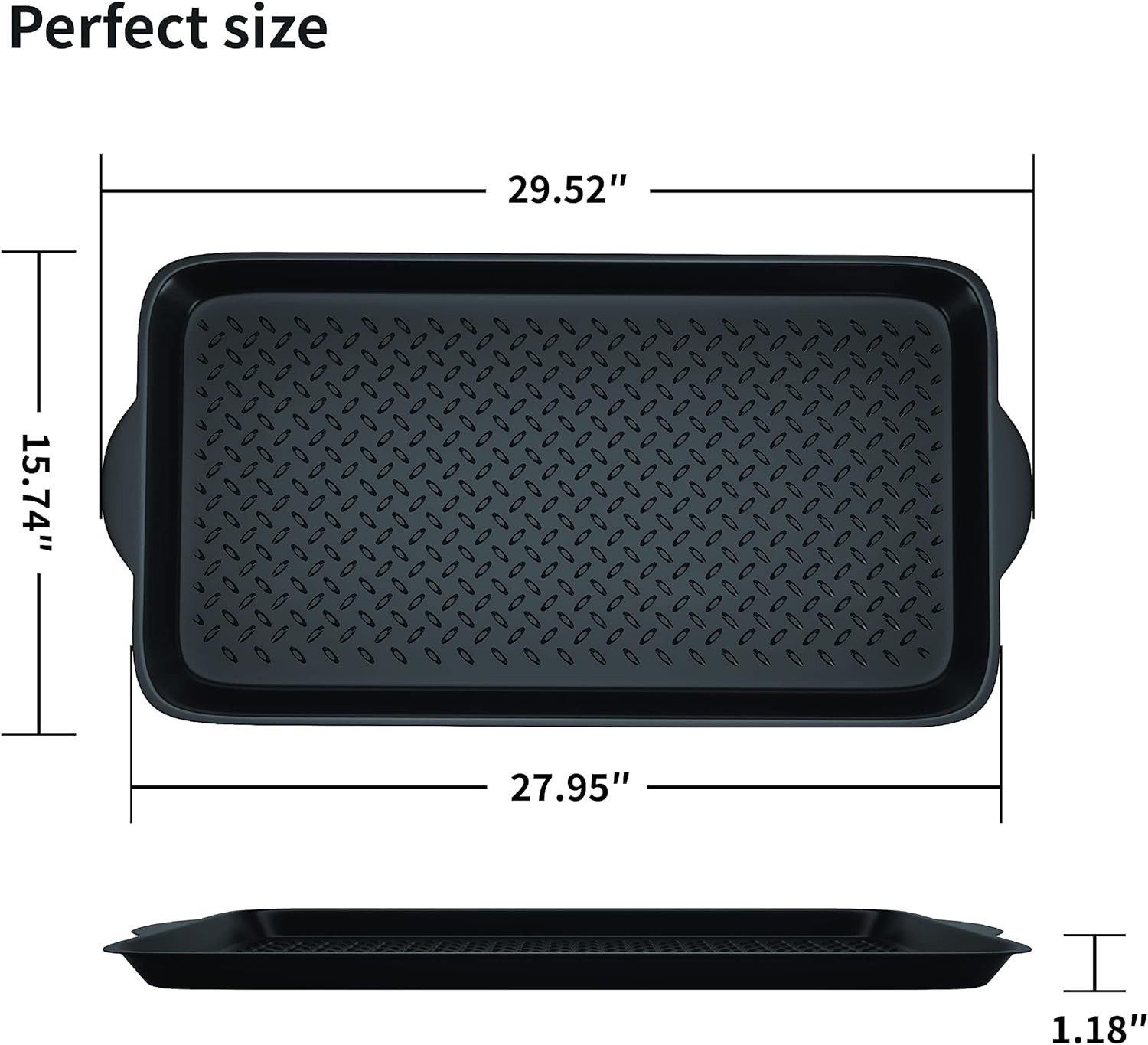 Matace 2 Pack Rubber 29.5" x 15.7" x 1.2" (2Pack ), Black