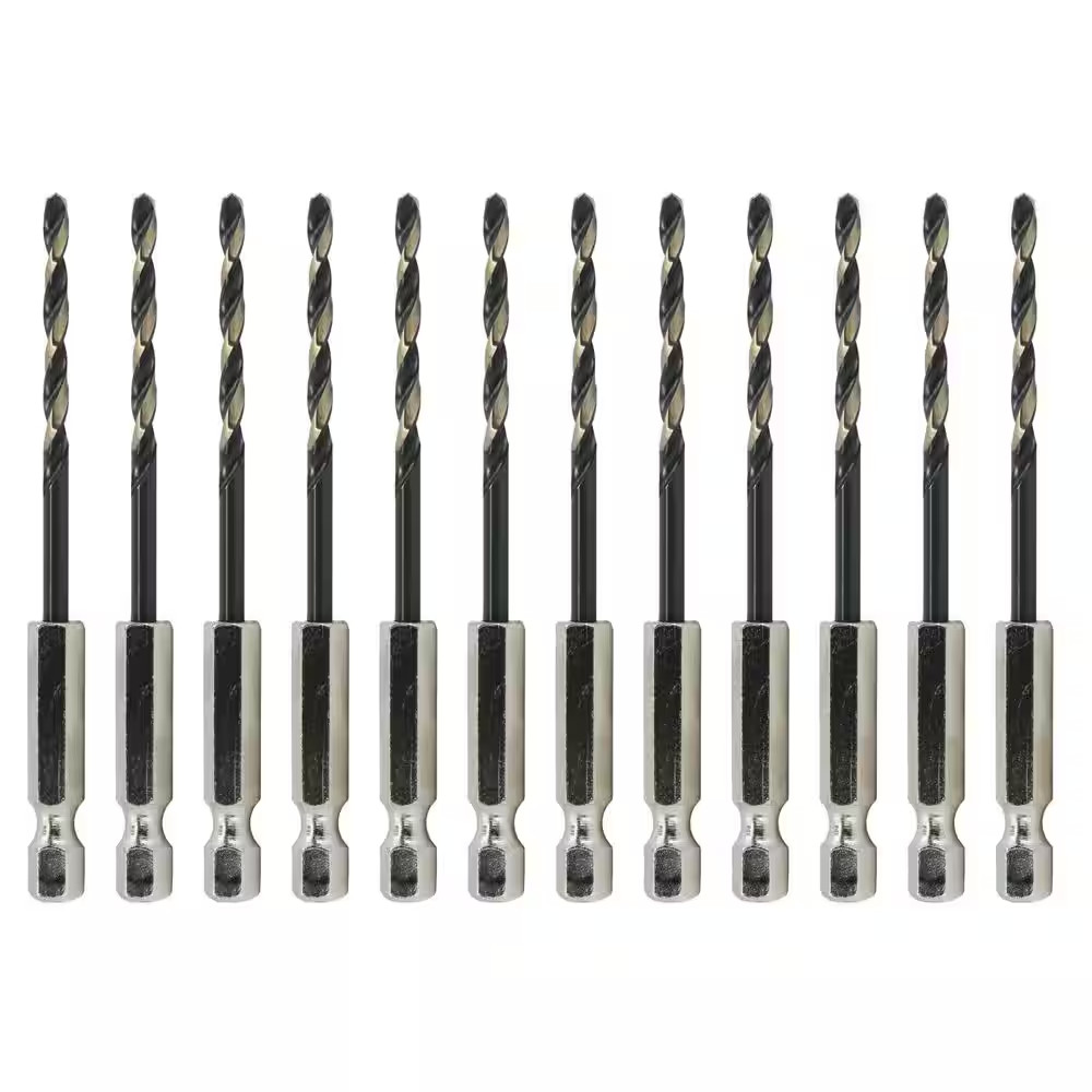 1/8 In. Quick Change Drill Bit with Hex Shank (12-Pieces)
