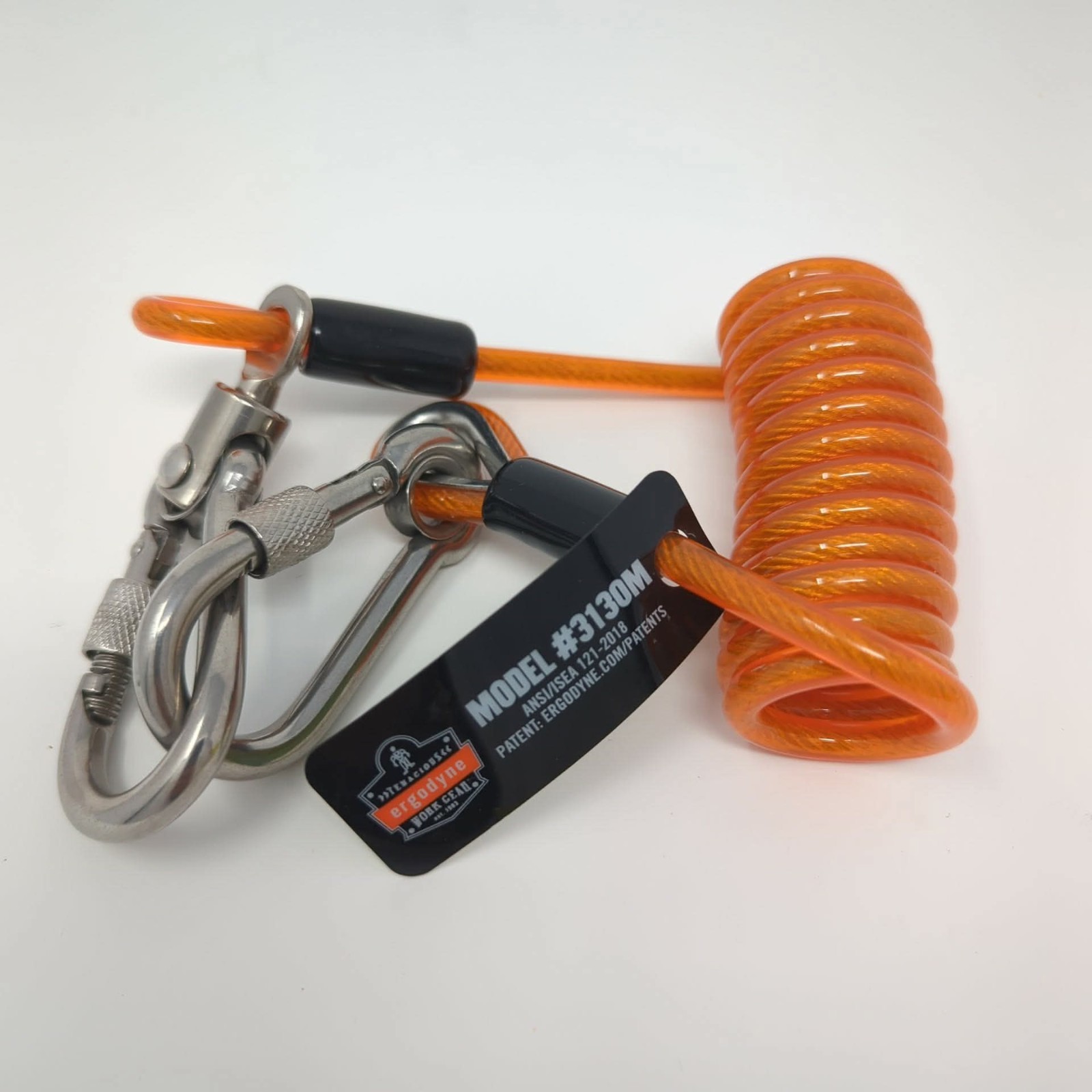 Ergodyne Squids 3130M Coiled Tool Lanyard Tether 5lb Cap 48in Orange NEW