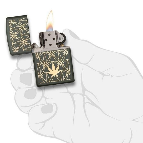 Zippo green Matte Pattern Pocket Lighter 29589