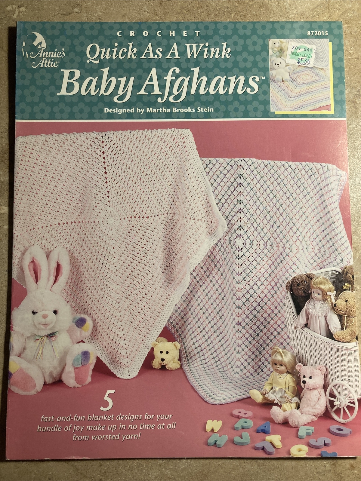 ANNIE'S ATTIC QUICK AS A WINK Crochet BABY AFGHANS Booklet 872015 VGUC
