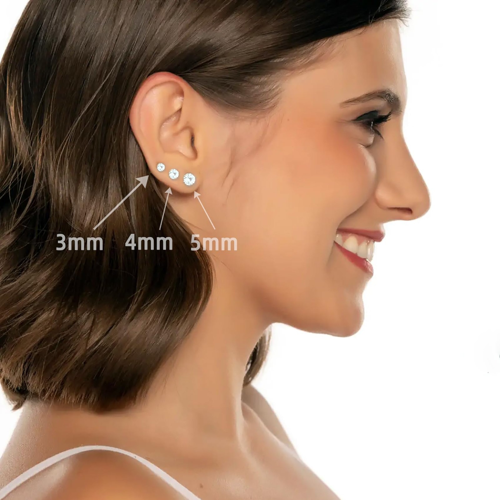 24 Pcs Ear Piercing Kit Disposable Gun with 3mm, Silver-3mm