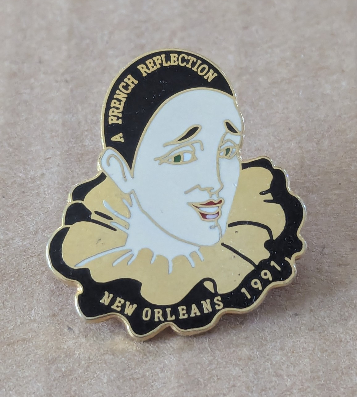 1991 New Orleans A French Reflection Jester Mardi Gras Louisiana Enamel Pin