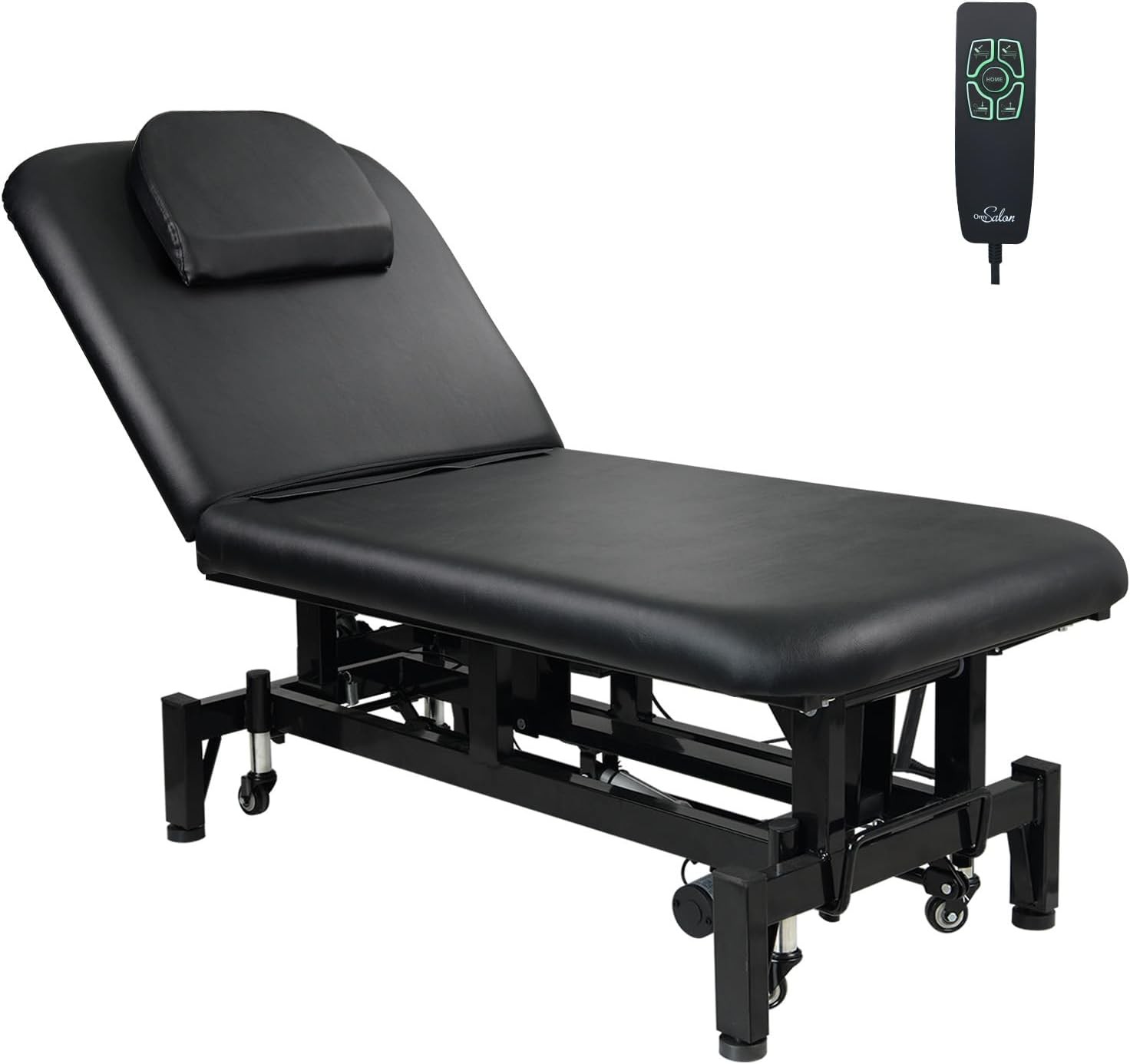 Electric Treatment Bed, Easy Move with Casters, Adjustable Height & Backrest