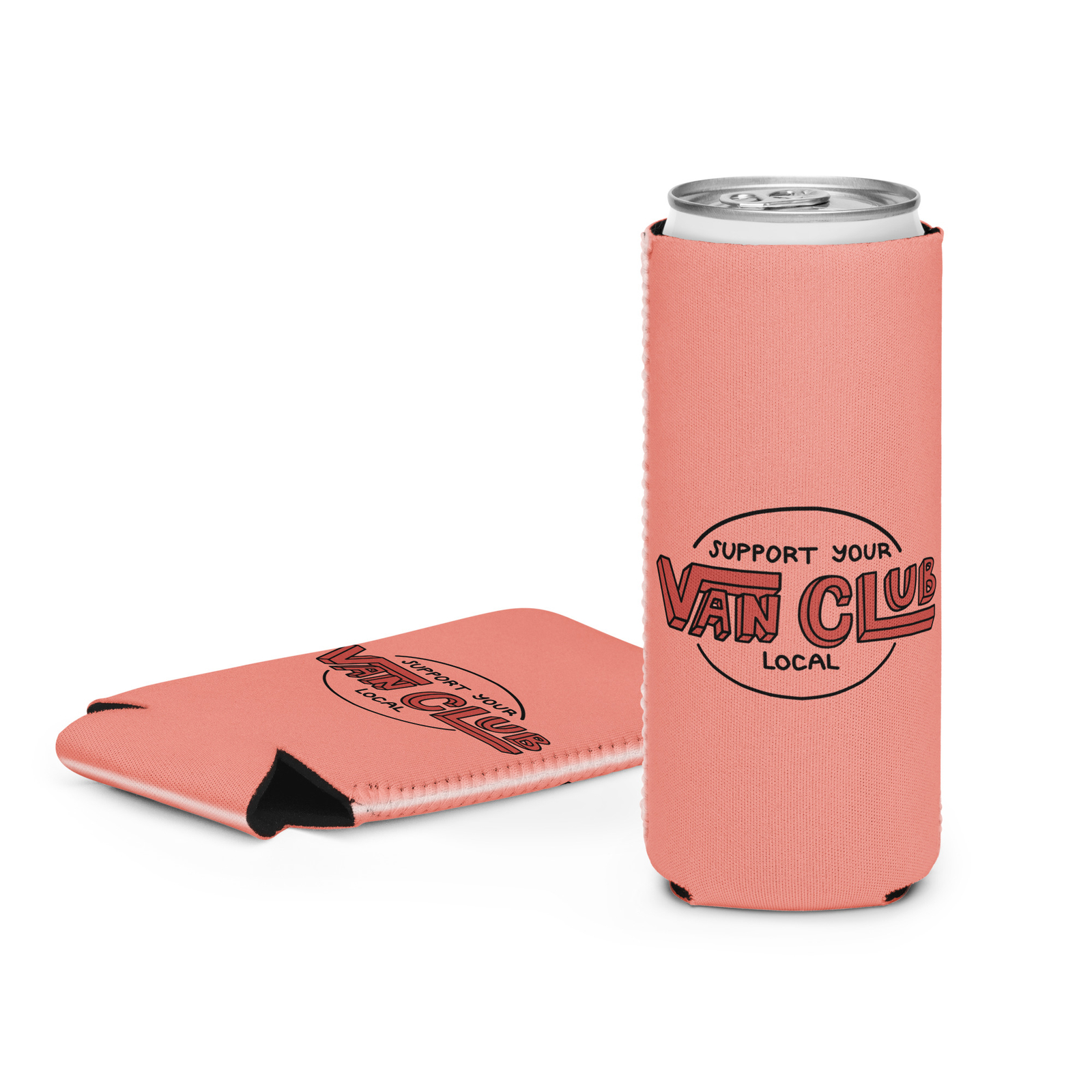 Support Your Local Van Club Camper Funny Parody Can Bottle Cooler Coozie