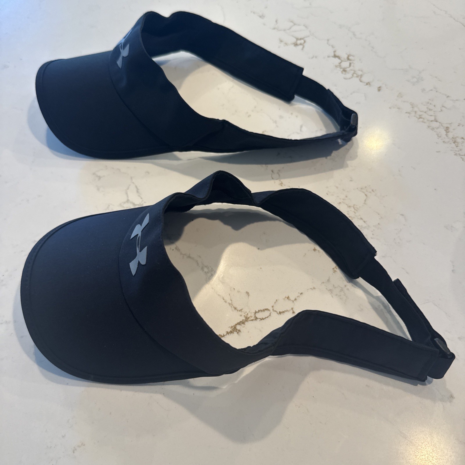 Two UNDER ARMOUR Mens Shadow 3.0 Adjustable/OSFA Visor-Black/Reflective Silver
