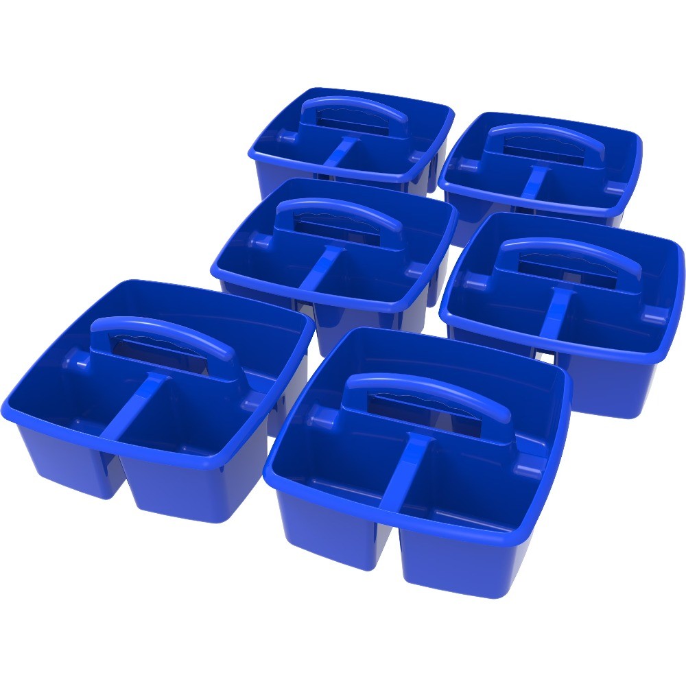 Storex Plastic Desktop Organizer Caddy with Handle, Assorted, Set of 5