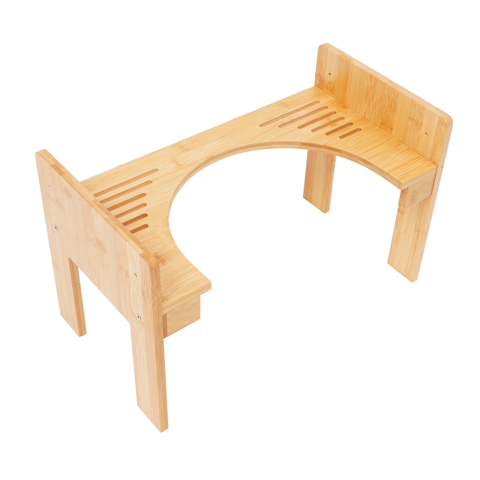 Adjustable Bamboo Toilet Stool Freestanding Rectangular Poop Stool 80kg Load