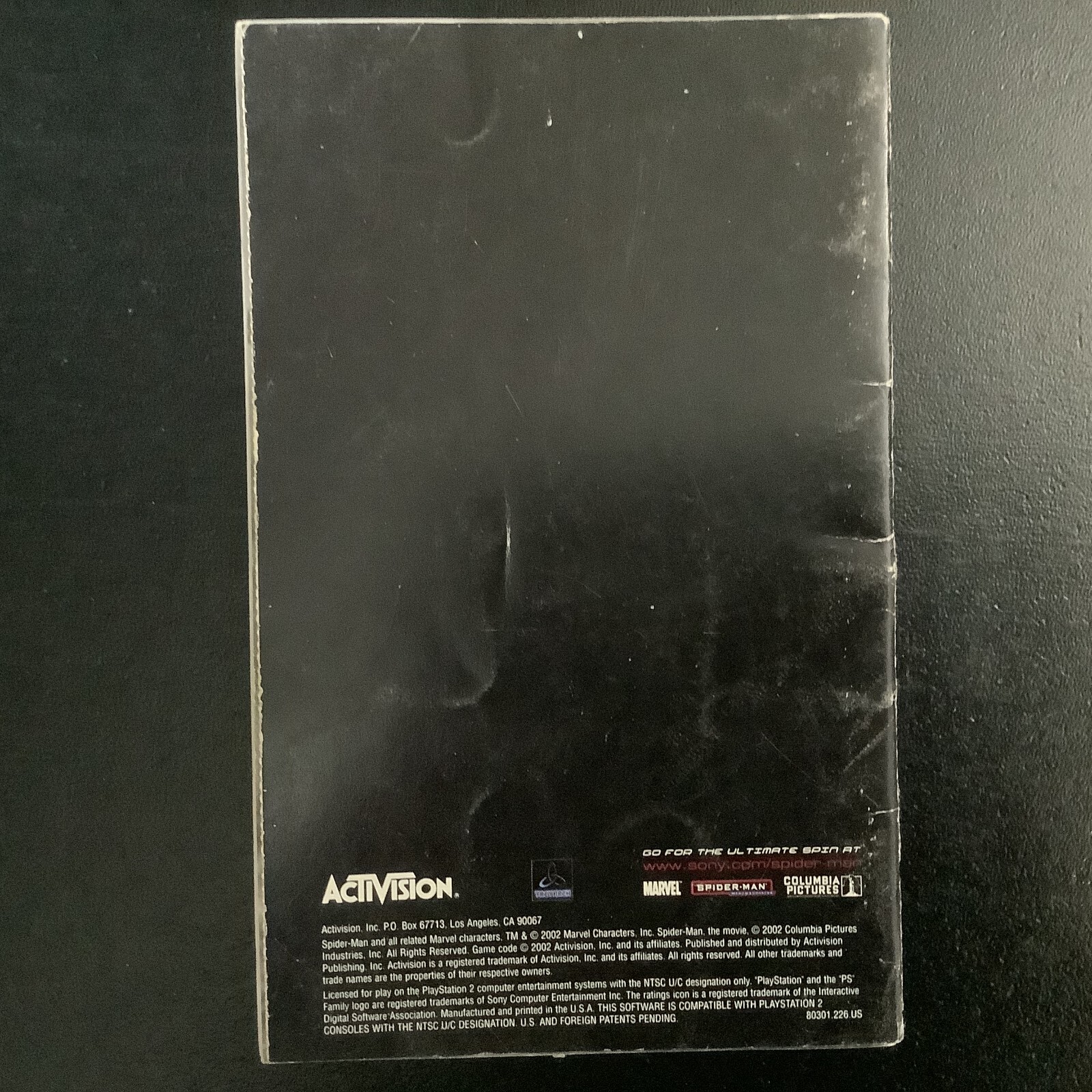 Spider-Man 1 PS2 PlayStation 2 Instruction Manual Only