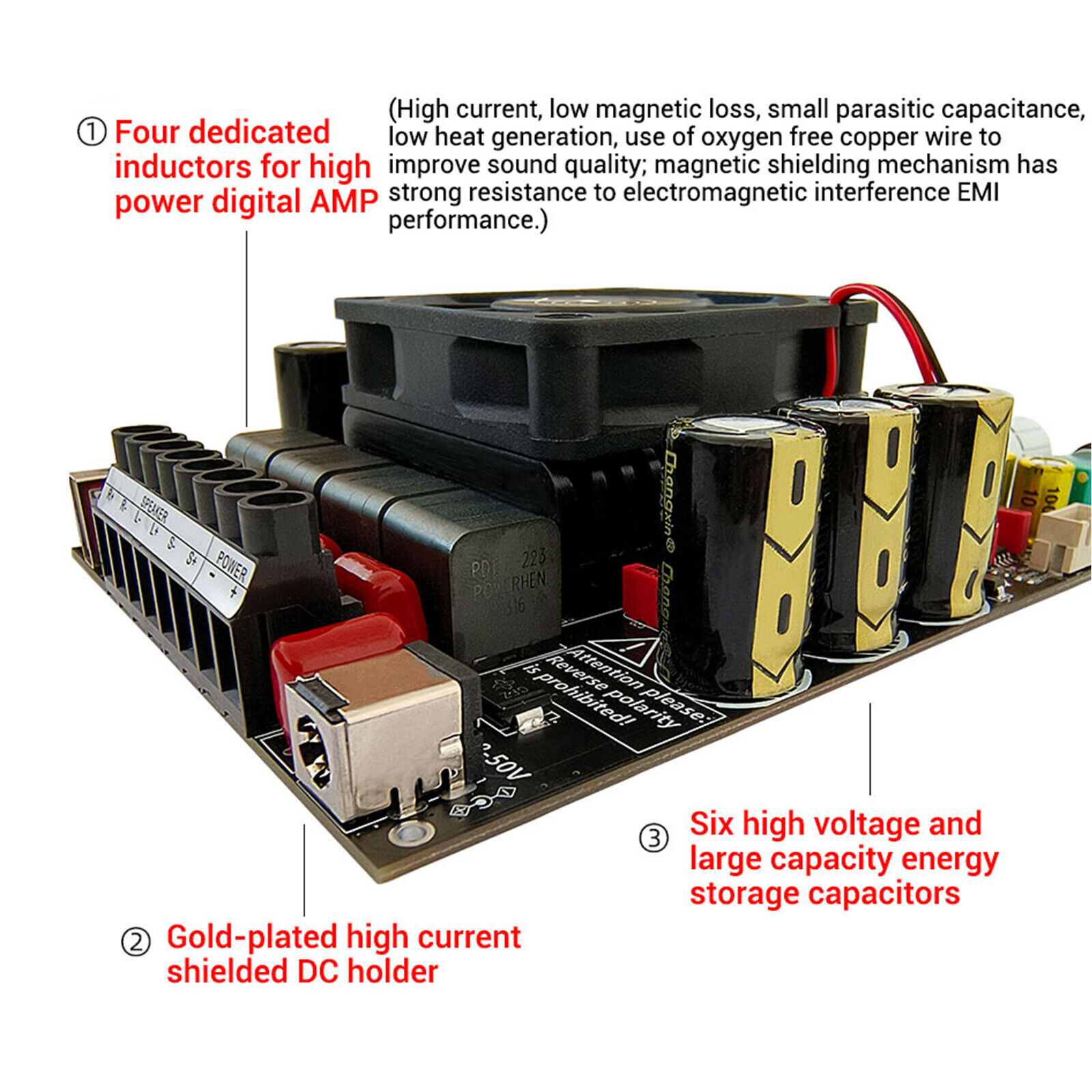 ZK-AS21P 2.1 Bluetooth HiFi Audio Power Amplifier Module High Performance AmpsB