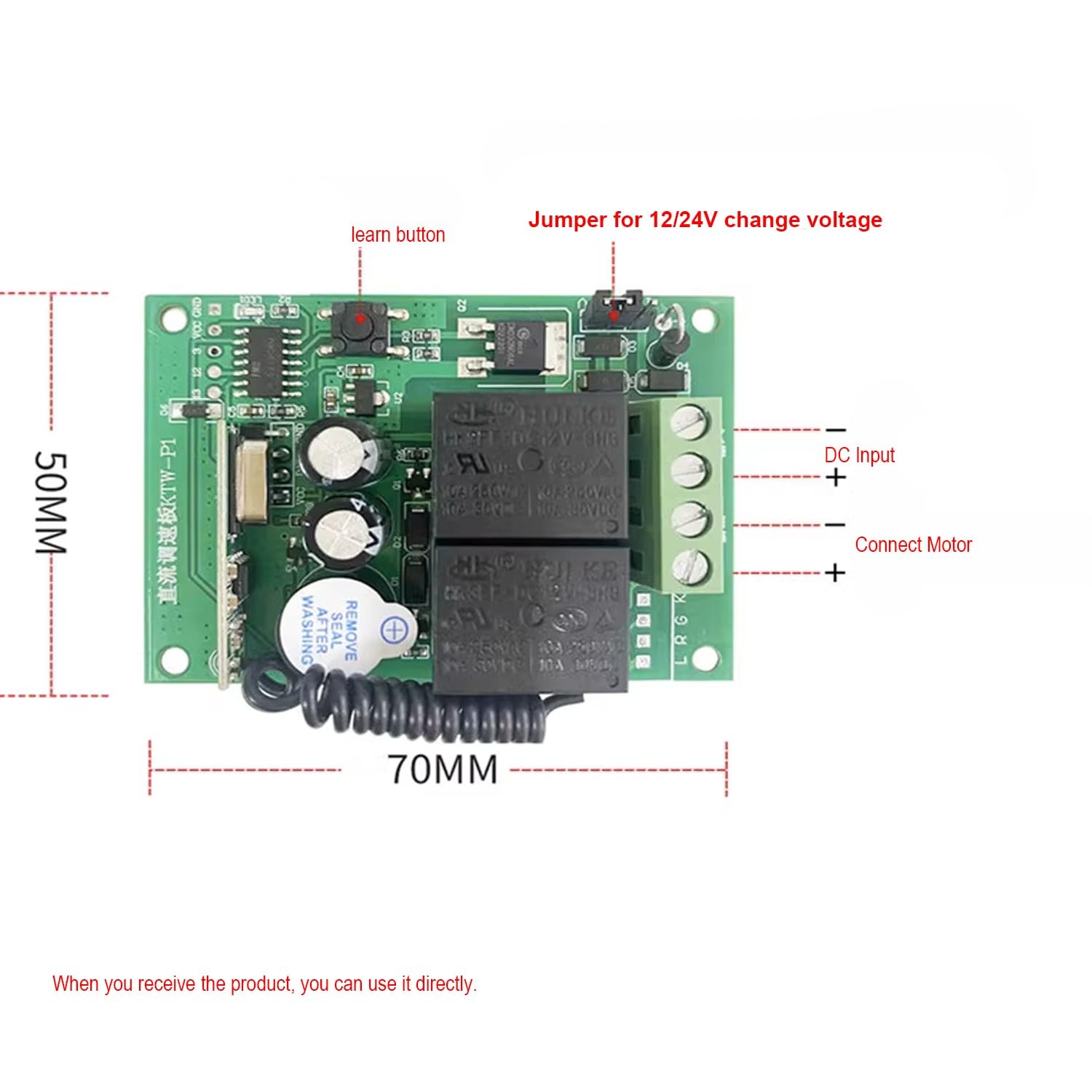 DC Motor Speed Controller with Remote Control 12V 24V PWM stepless Speed Cont...