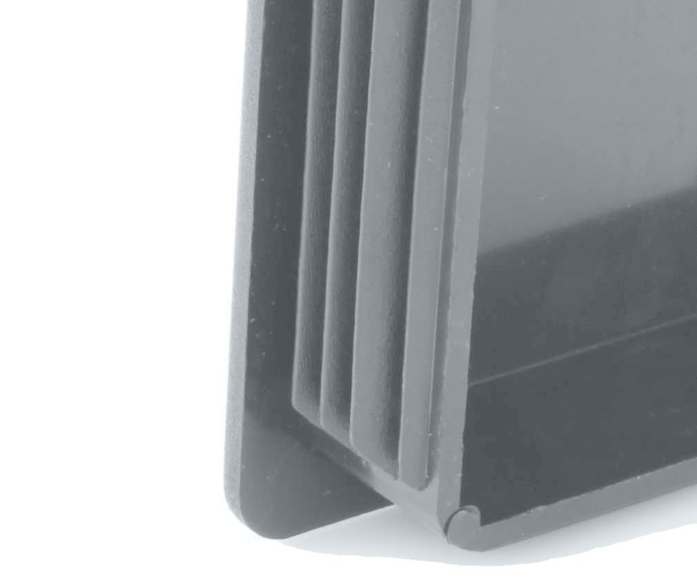 10x Rectangular Tube Lamellar Plug 30x40 mm Grey End Caps Plastic