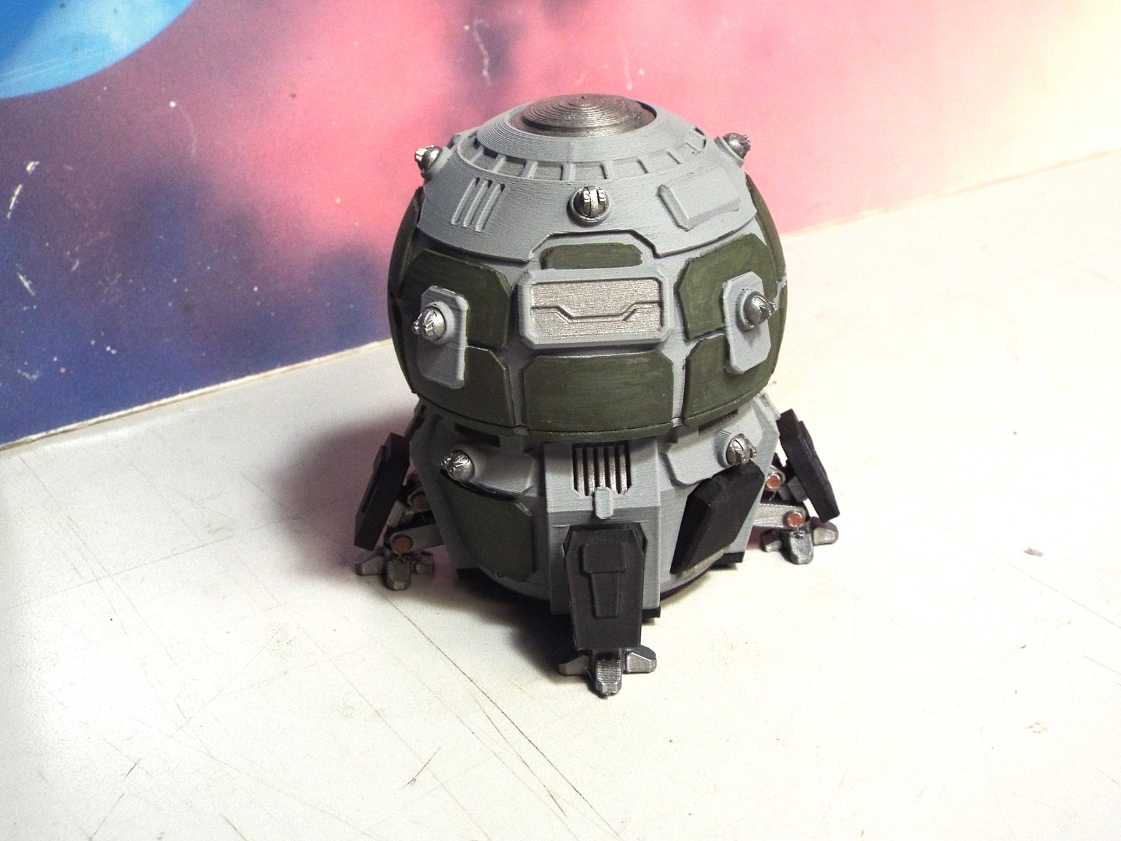 BATTLETECH UNION-CLASS DROPSHIP w/ GUARD MECHS (3D-PRINTED, PAINTED)