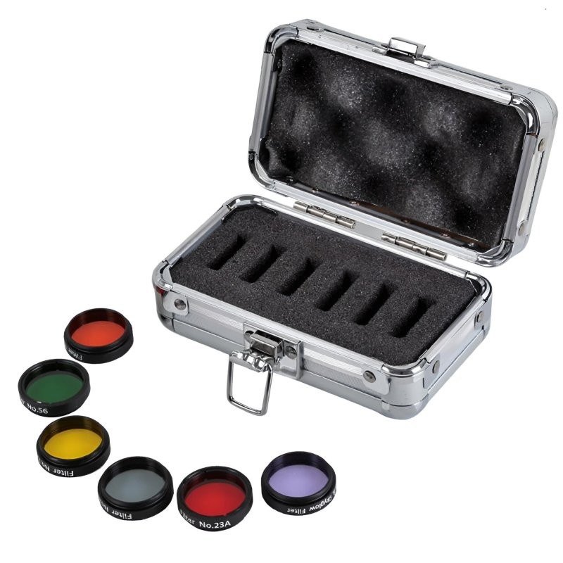 Telescope Lens 1.25" Neutral Density with Storage Box 6 Colors for Telescope