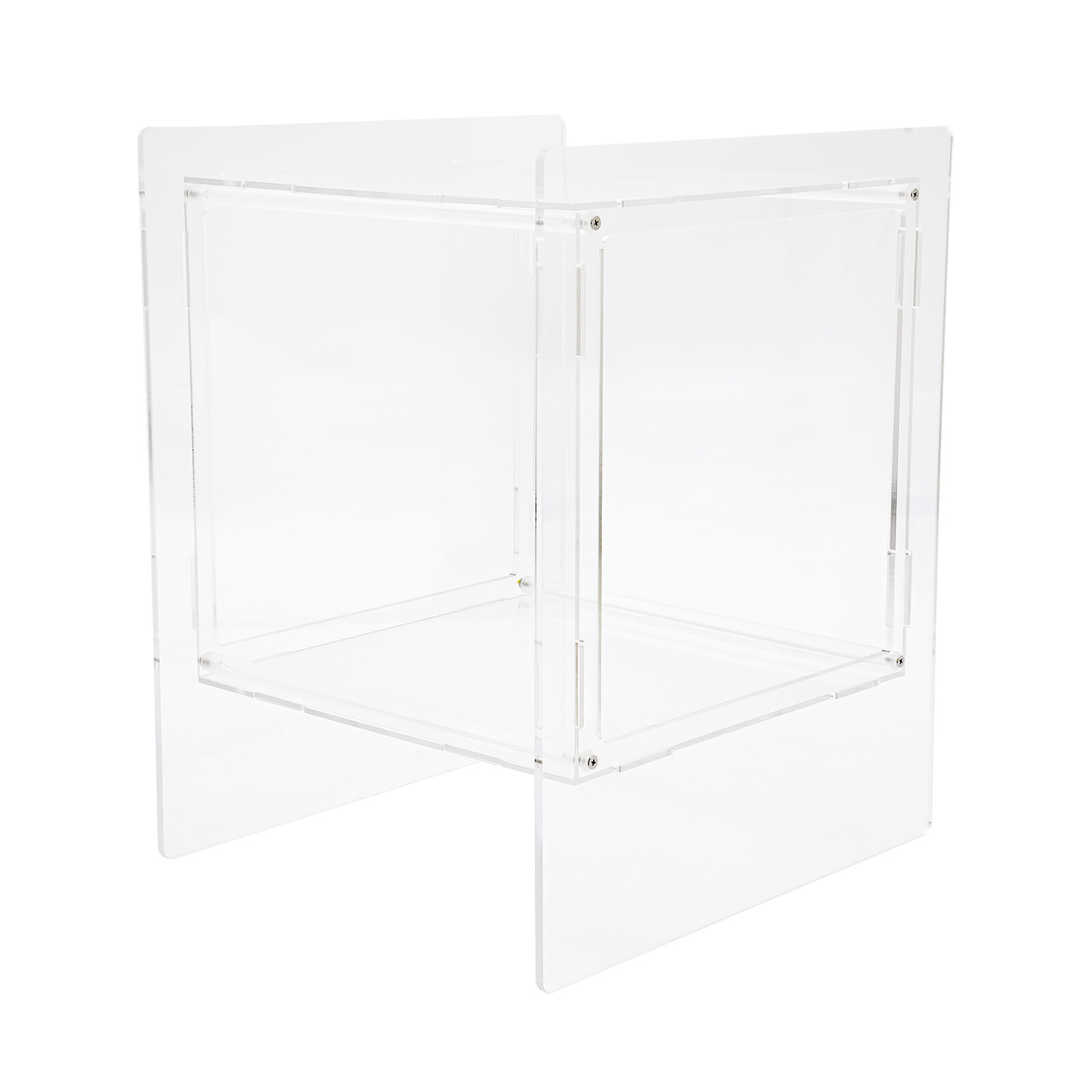2 Tires Clear Side End Table Acrylic Coffee Table for Living Room Bedside Table