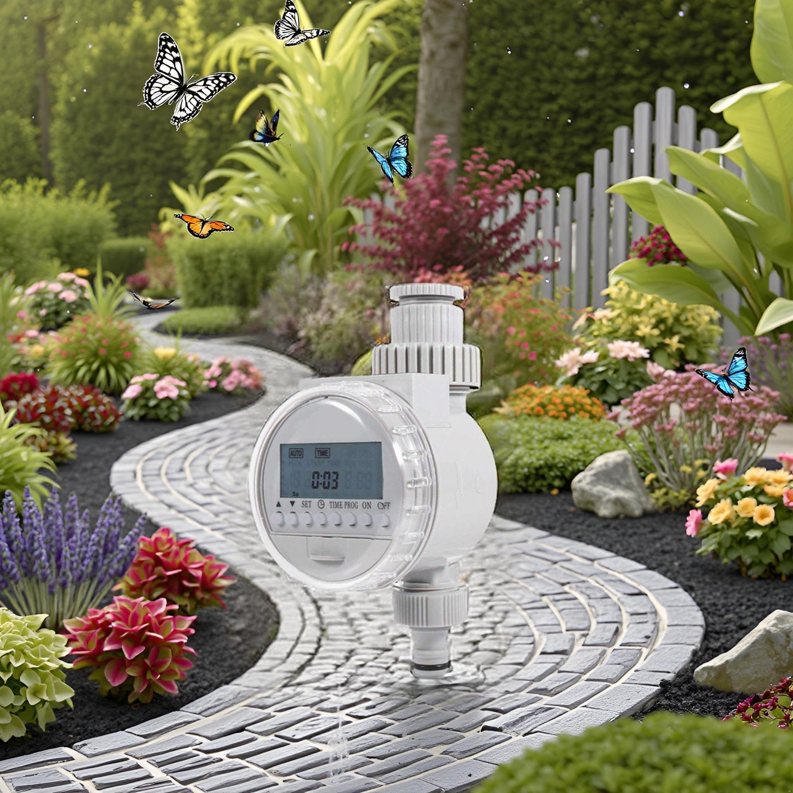 Solar Power Irrigation Timer for Garden Lawn Greenhouse Drip System Automatic...