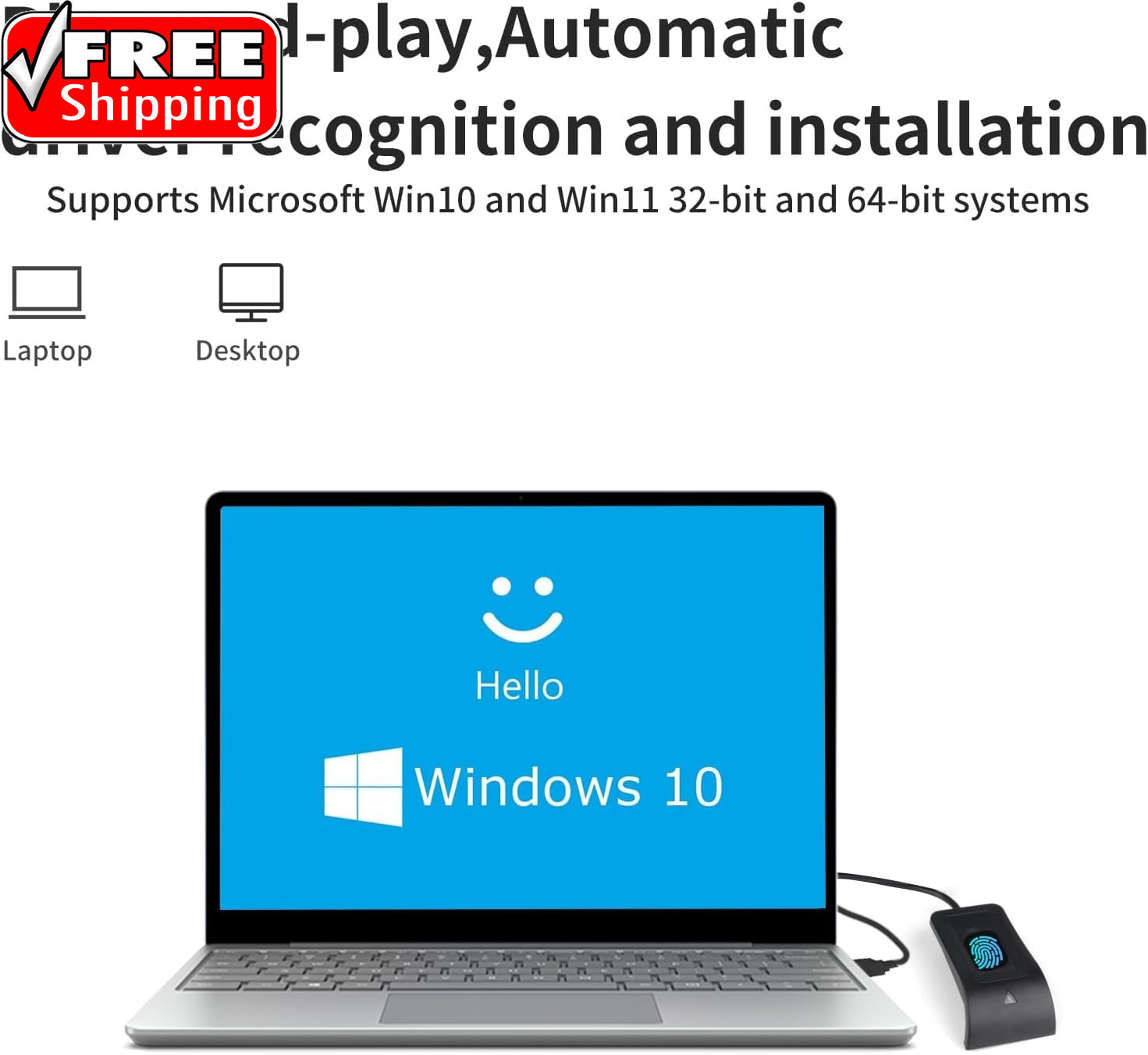 USB Finger print Reader Finger print for Windows10/11, Windows Hello Automatic D