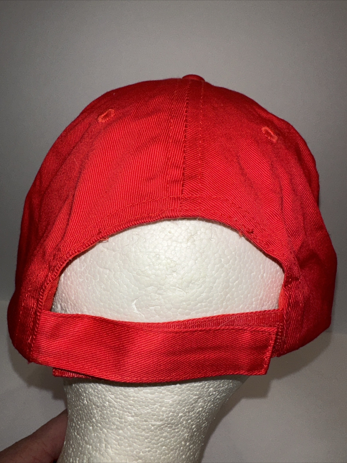 TSA Racing Logo Hat Cap Red Screen Print Hook Loop White Bill Edge Hook Loop