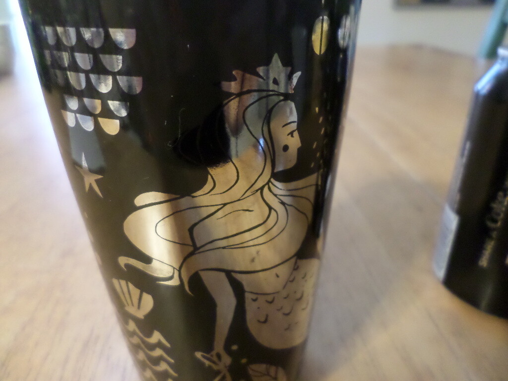 STARBUCKS COFFEE- MERMAID & SEA LIFE, [TUMBLER STYLE], Ceramic Coffee Cup, Vint.