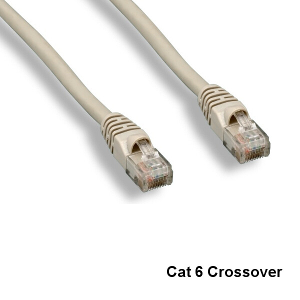 Kentek Gray 10ft Crossover Cat6 UTP Patch Cord 24AWG 550MHz Pure Copper Ethernet