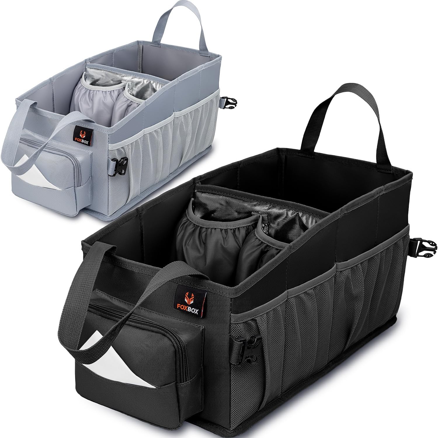 FoxBox Car Seat Trunk Organizer SUV - Front, Back Seat Storage, Passenger Floor