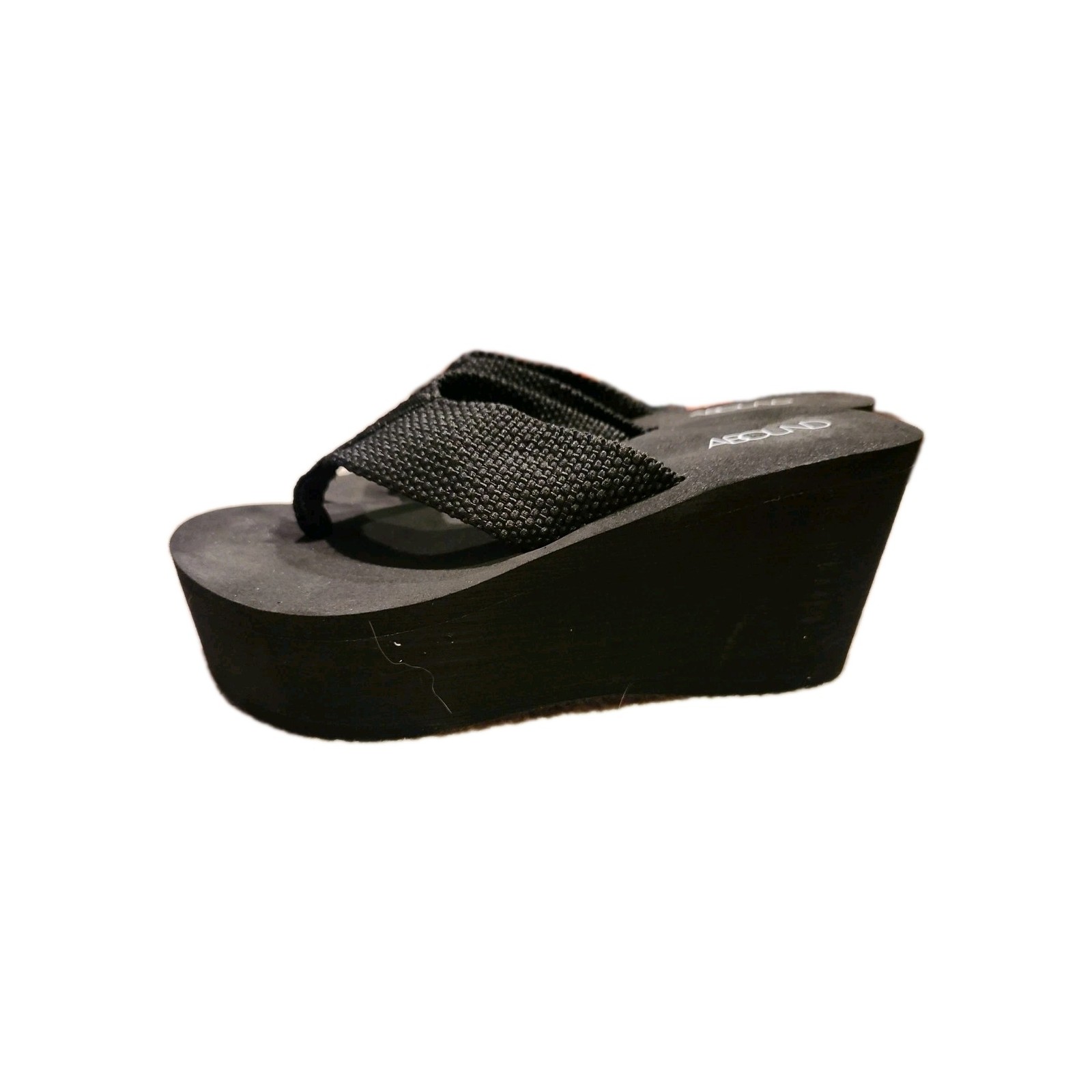 Abound Womens Elevate Fab Black Slip On Wedge Heel Platform Sandal Size 5M