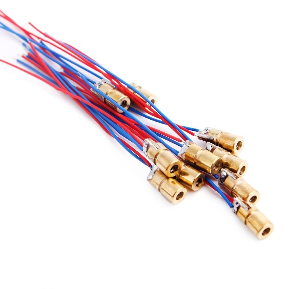 10pcs 650nm 6mm 5V 5mW Laser Dot Diode Module Head With Red Dot