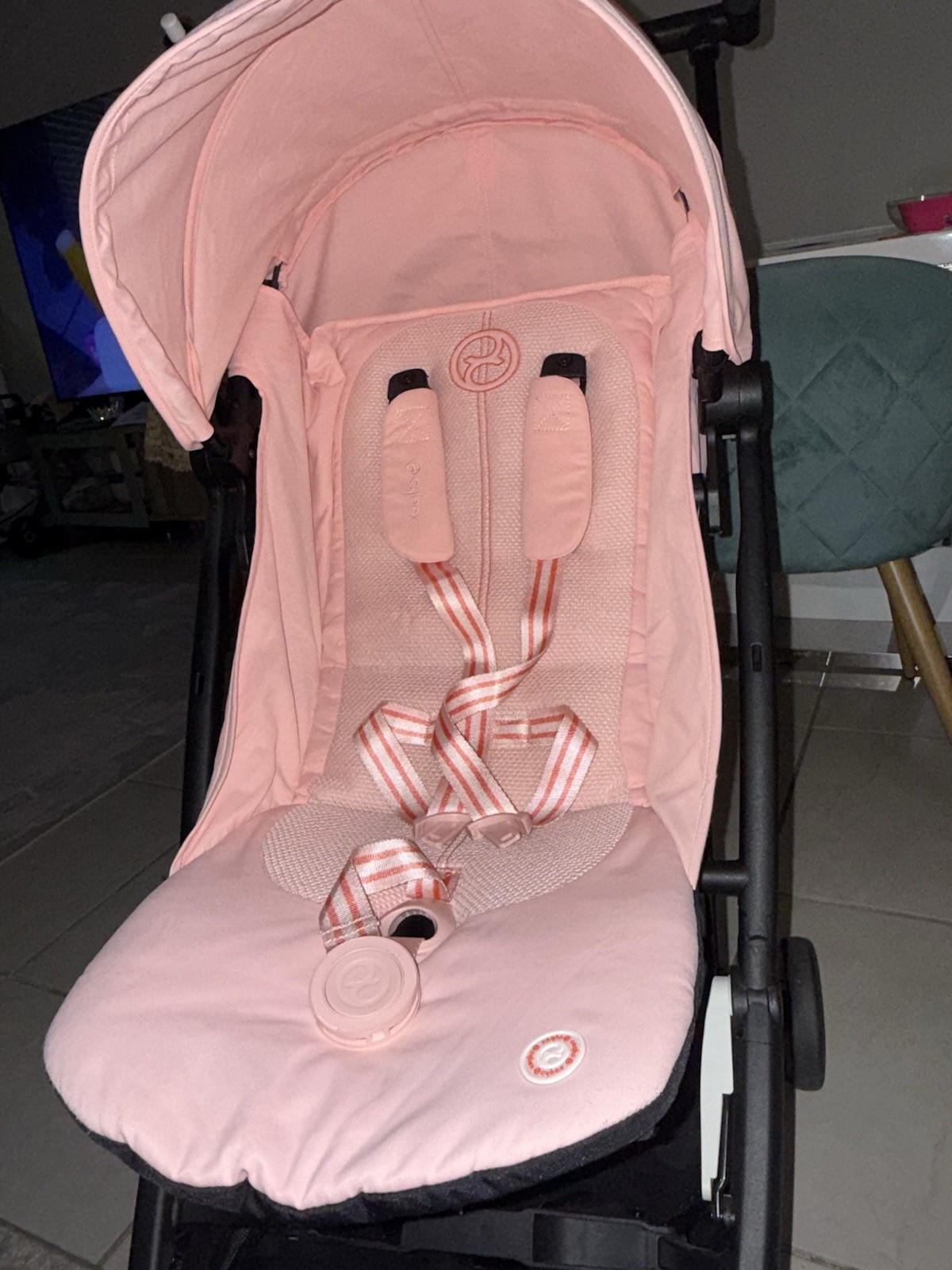 Cybex Gold Libelle Single Stroller Pink/Black, Folding Canopy