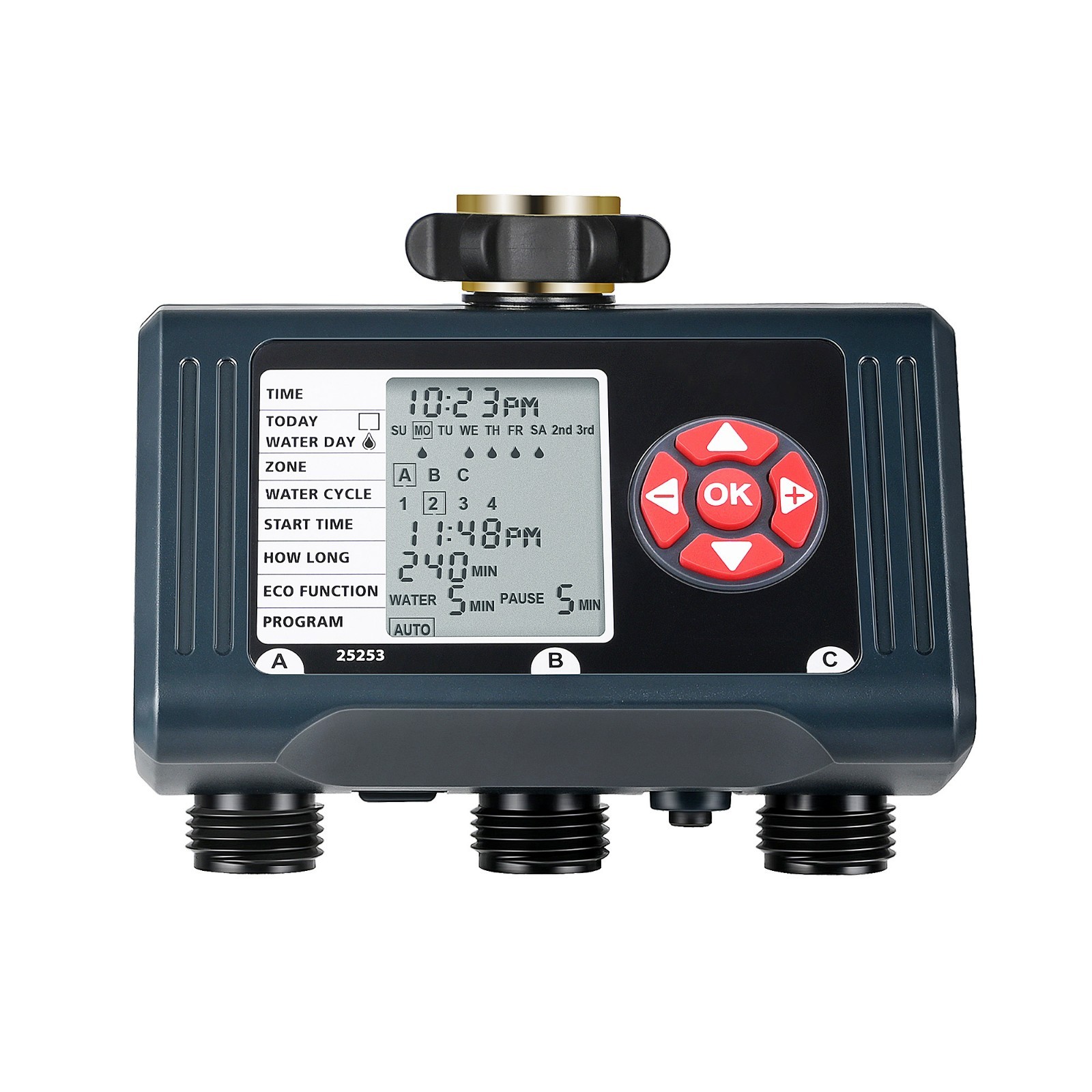 DEWENWILS 3 Zone Sprinkler Timer 12 Programs Water Timer Leakproof Outdoor
