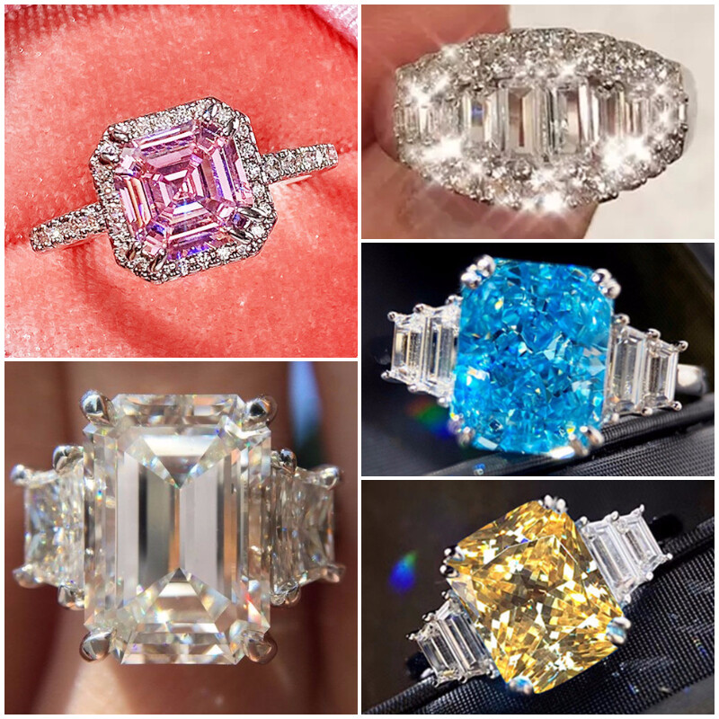 Women 925 Silver Filled Jewelry Gorgeous Sprkly Cubic Zircon Ring Sz 6-10