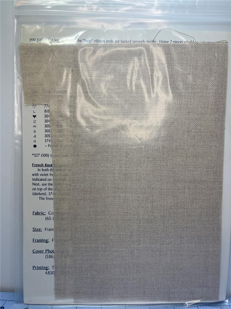 LAVENDER WINGS Counted Cross Stitch Leaflet + FABRIC - LILACS