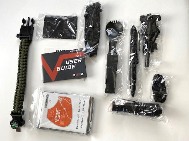 Veitorld Survival Kit Outdoor Tactical Emergency Tools Set, Camping - READ