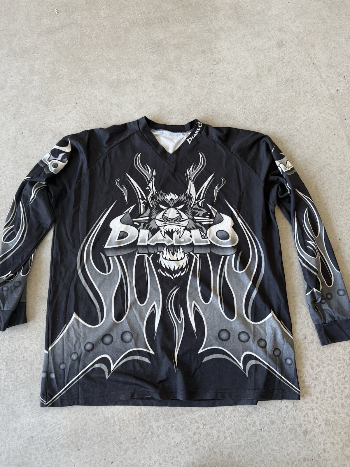 Diablo Paintball Jersey Black Gray White Long Sleeve for Paintball Sports