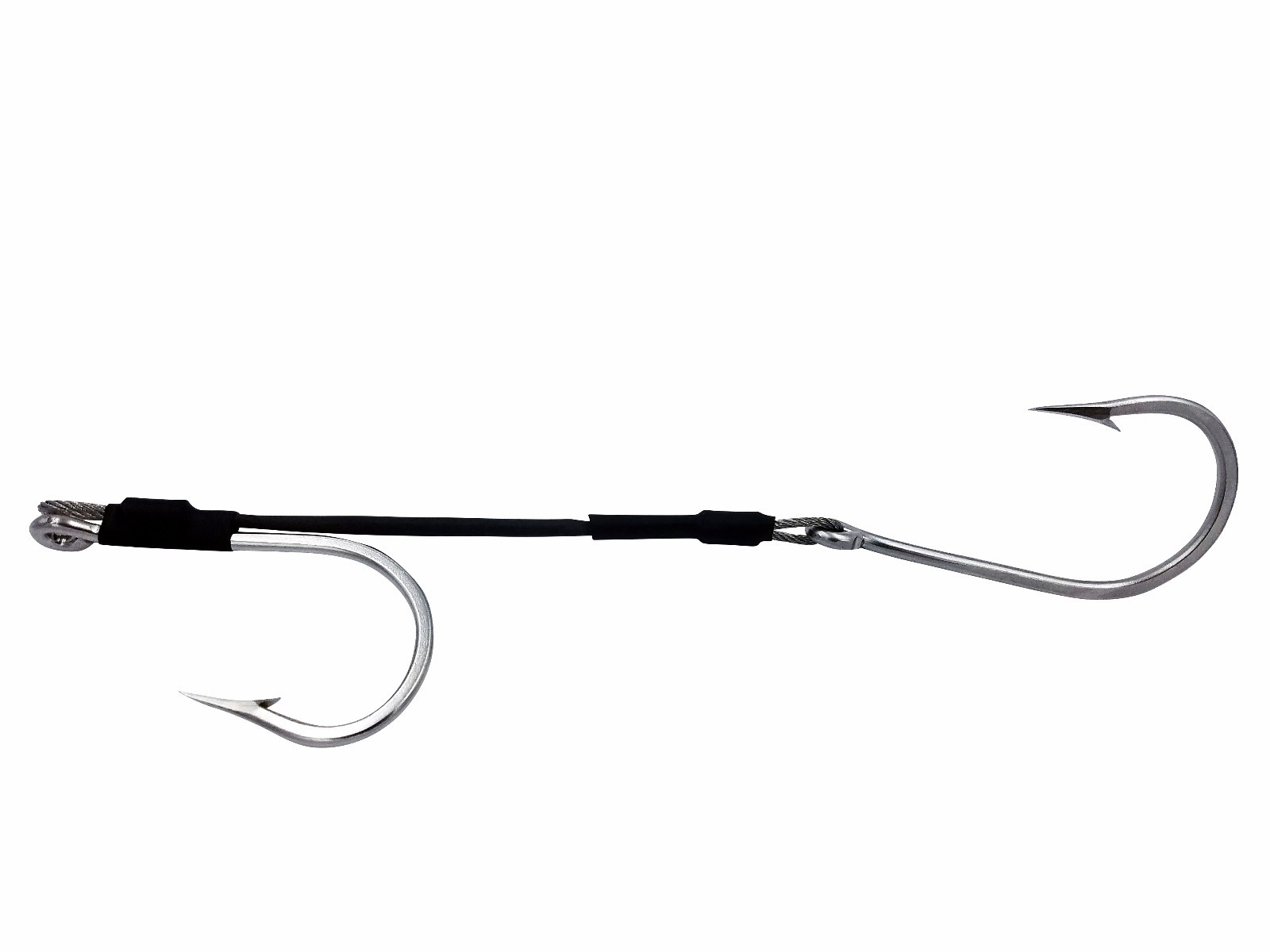 Size 9/0 Double Hookset Rig Stainless Steel Offset Wahoo Tuna Dorado Marlin Lure
