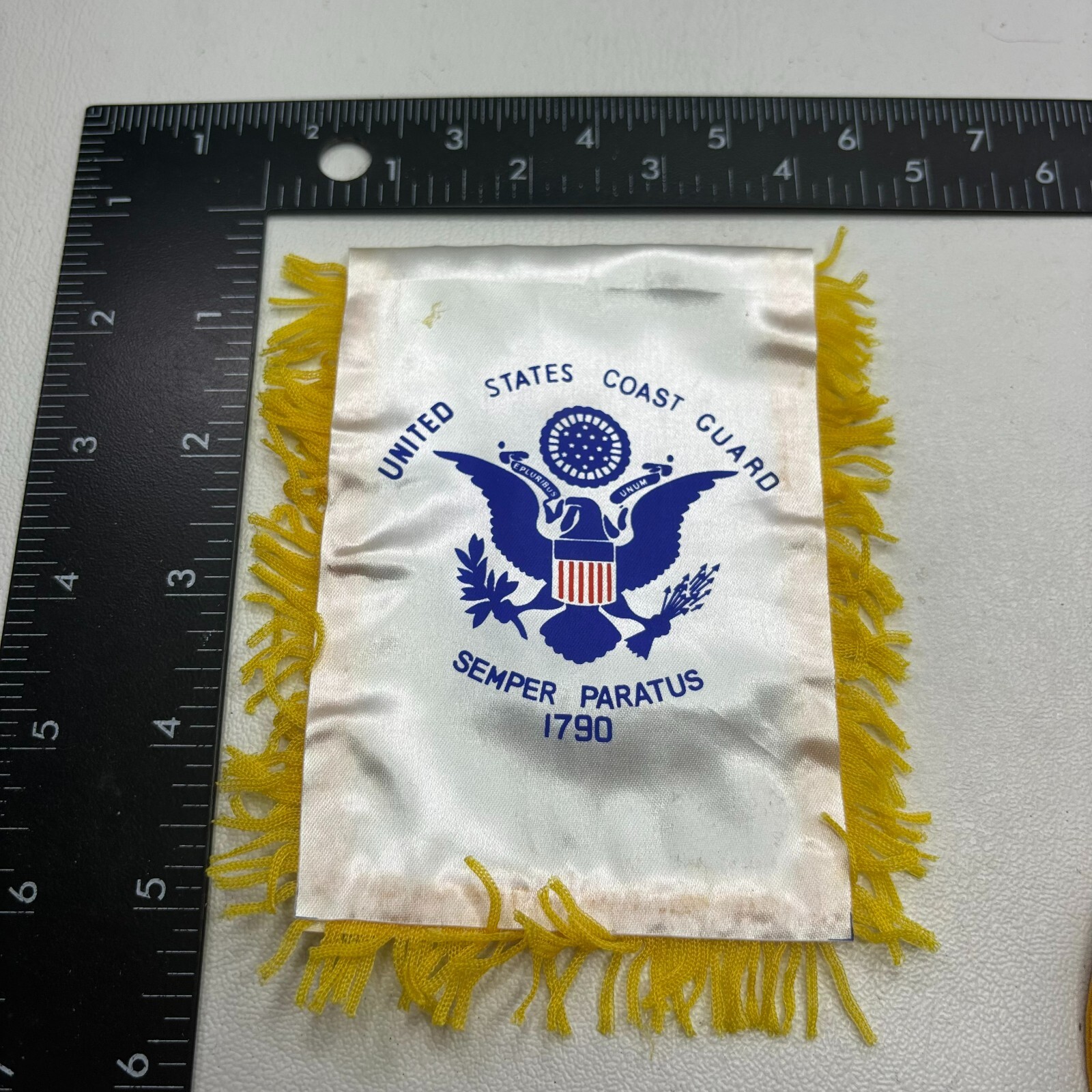 Military Patch-"ISH" (A CLOTH THAT ONCE HAD A BAR) US COAST GUARD FABRIC 48a1