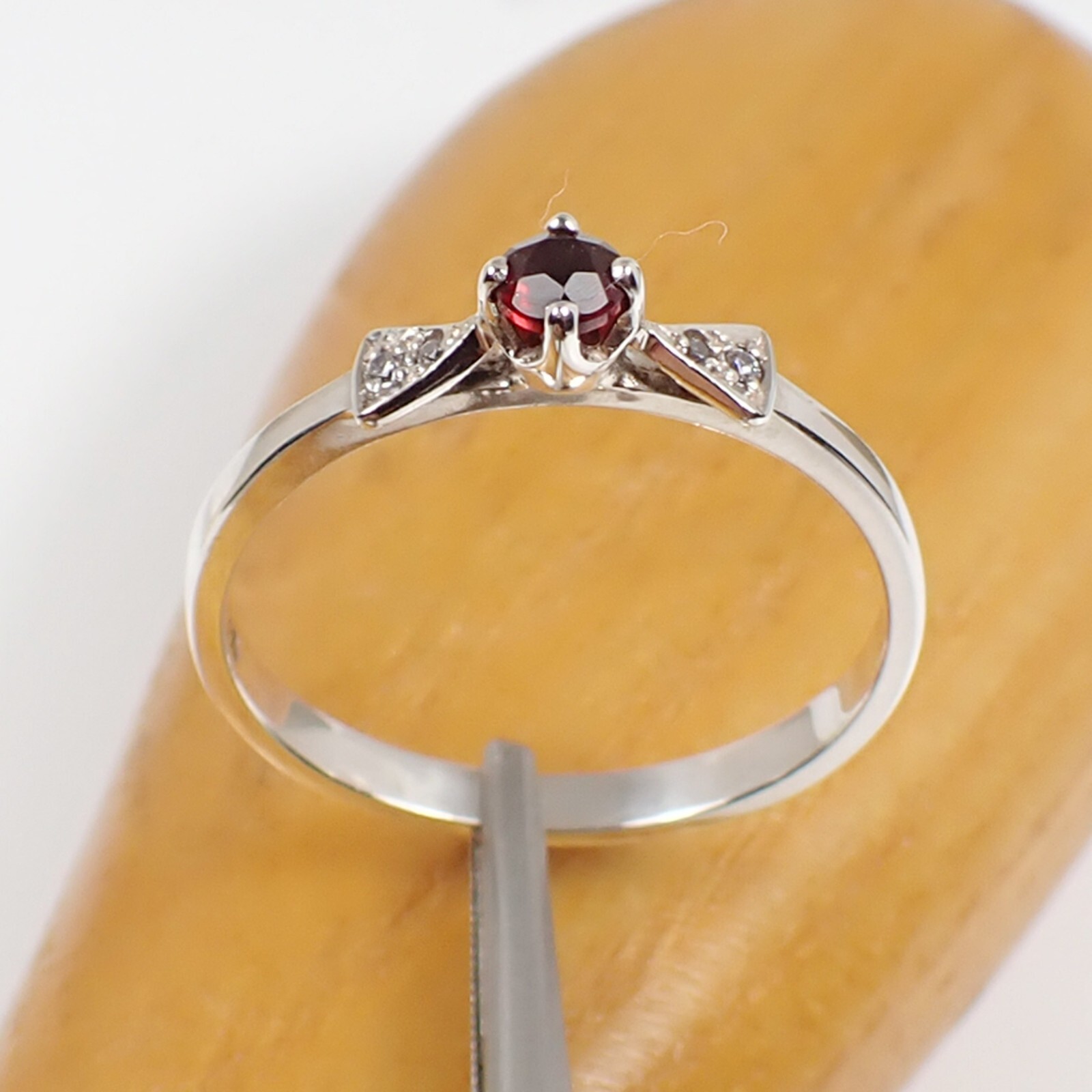 0.11ct Natural Garnet Gemstone Solitaire Ring Genuine 925 Sterling Silver, R3196