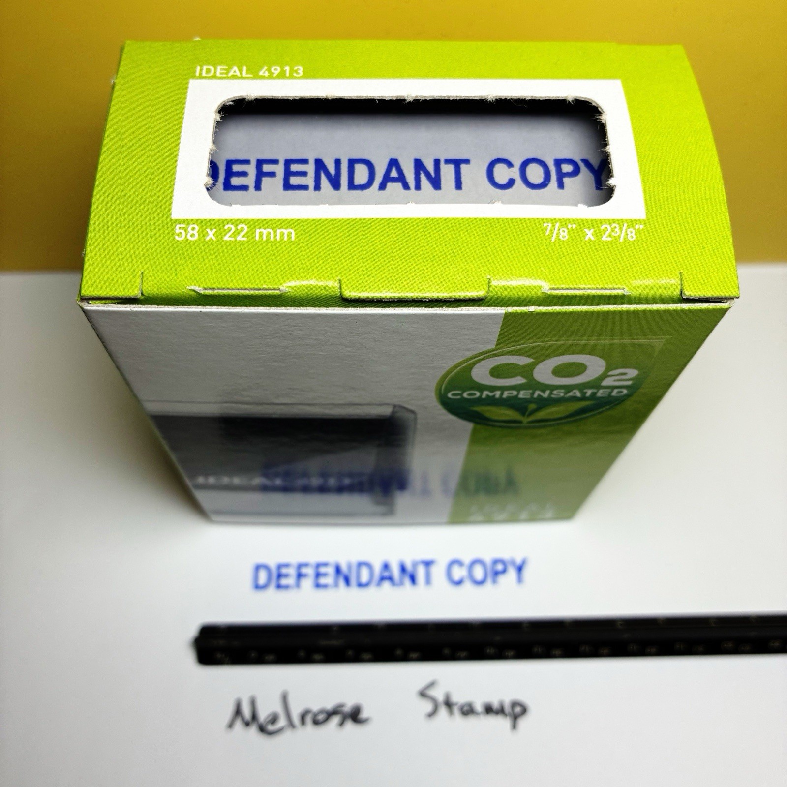Defendant Copy Rubber Stamp Blue Ink Self Inking Ideal 4913
