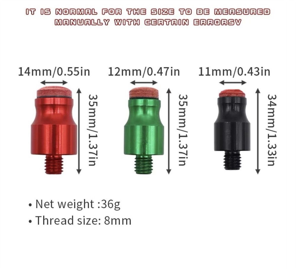 Paintless Dent Repair Knockdown M8 Hammer Head Tips Hail (3 Pack)