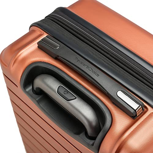 Archer Polycarbonate Hardside Spinner Luggage Set Checked 25-Inch Orange
