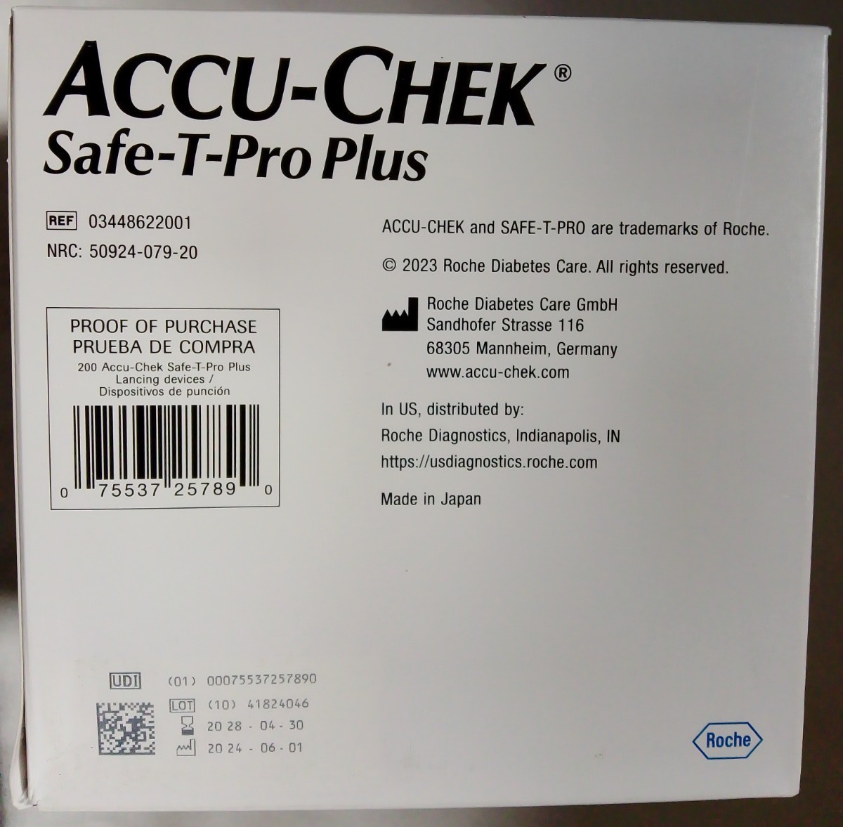 Accu-Chek Safe-T-Pro Plus Lancing Devices Three Depth Settings 23 Gauge -200/Box