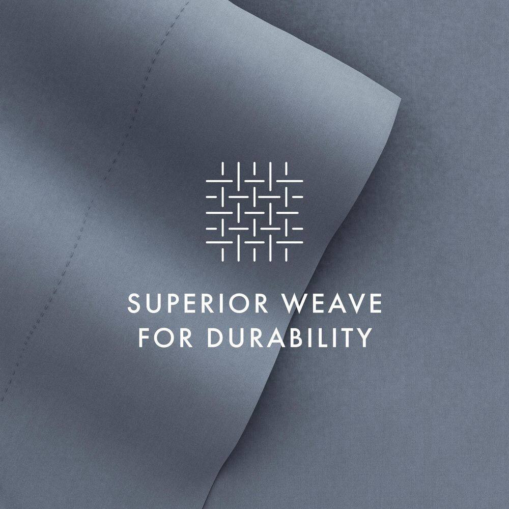 4-Piece Solid Stone Microfiber Full Bed Sheet Set
