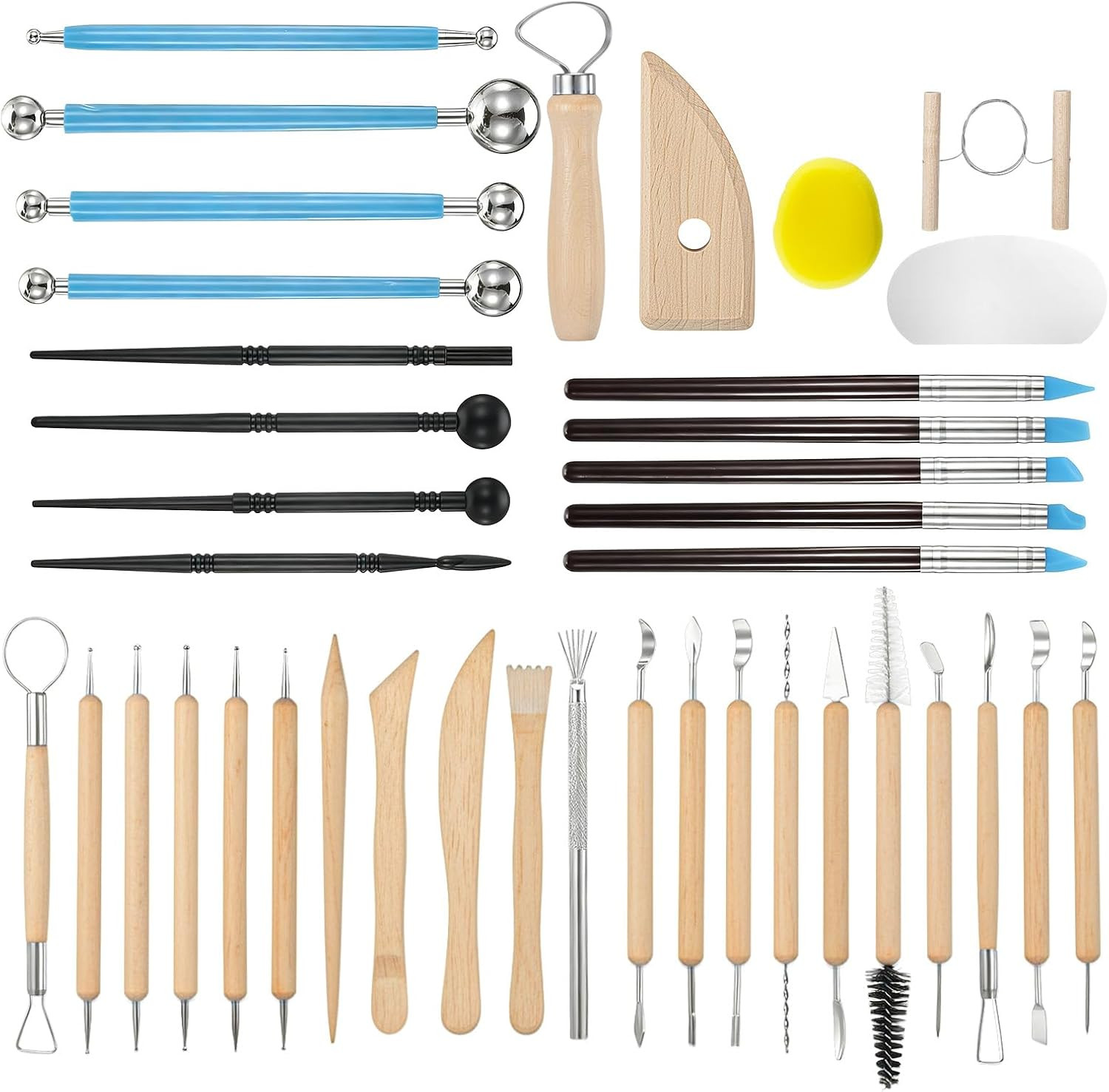 40 Pcs Clay Sculpting Tools Set,Pottery Carving Tool Kit,Clay Modeling Tools for