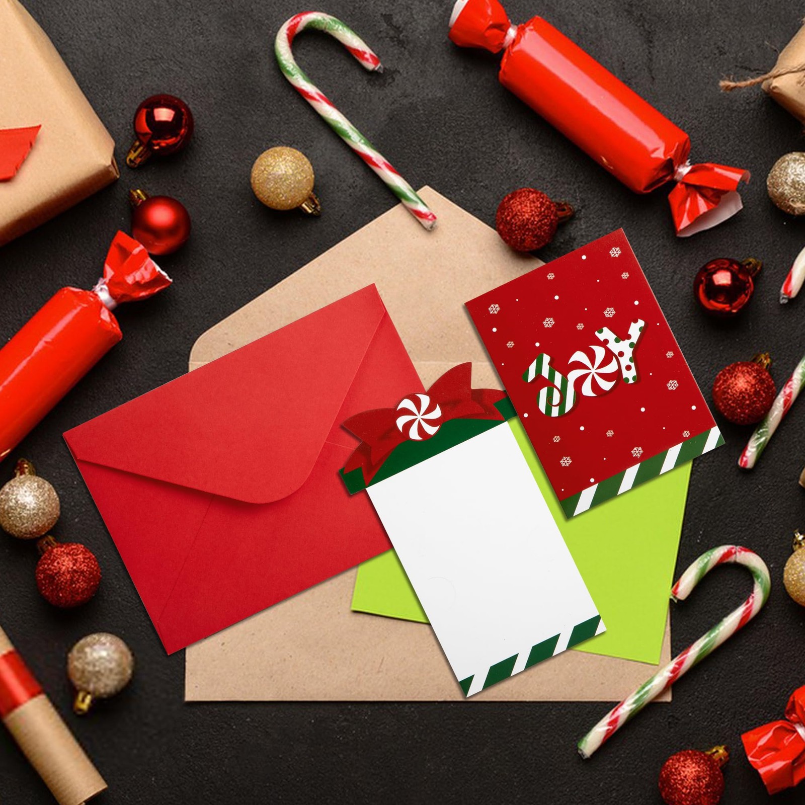 12 Sets Christmas Money Gift Card Holder Sleeves with Envelopes for Cash