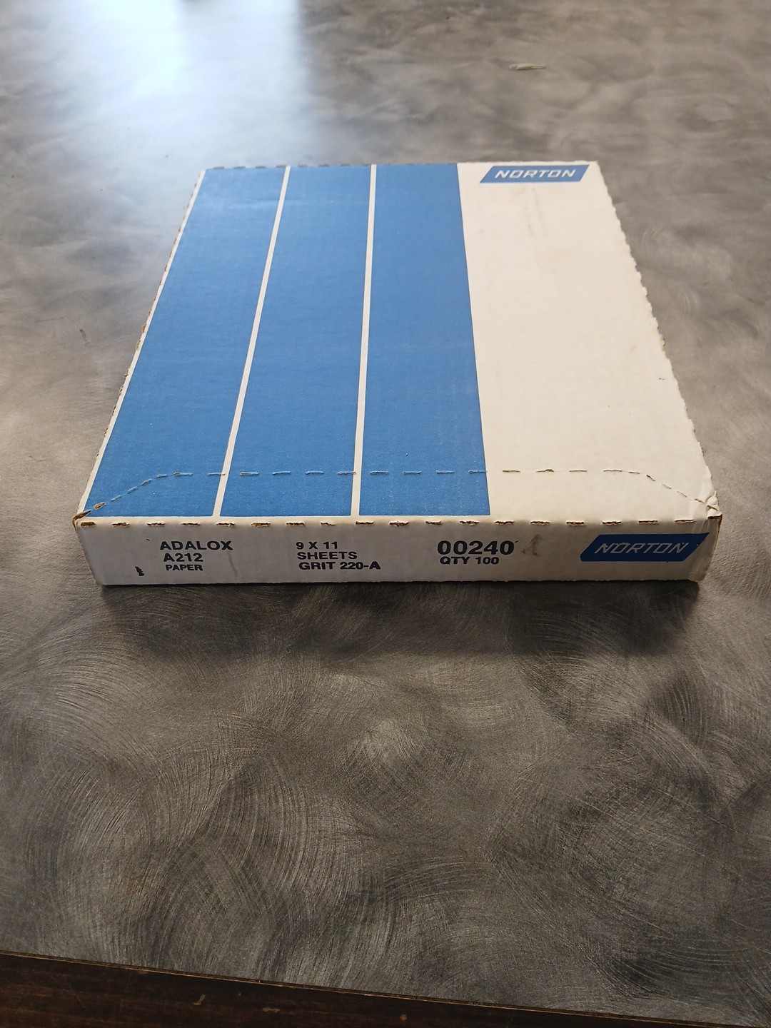 Norton Adalox A212 Paper 9x11 Sheets Grit 220-A Quantity 100