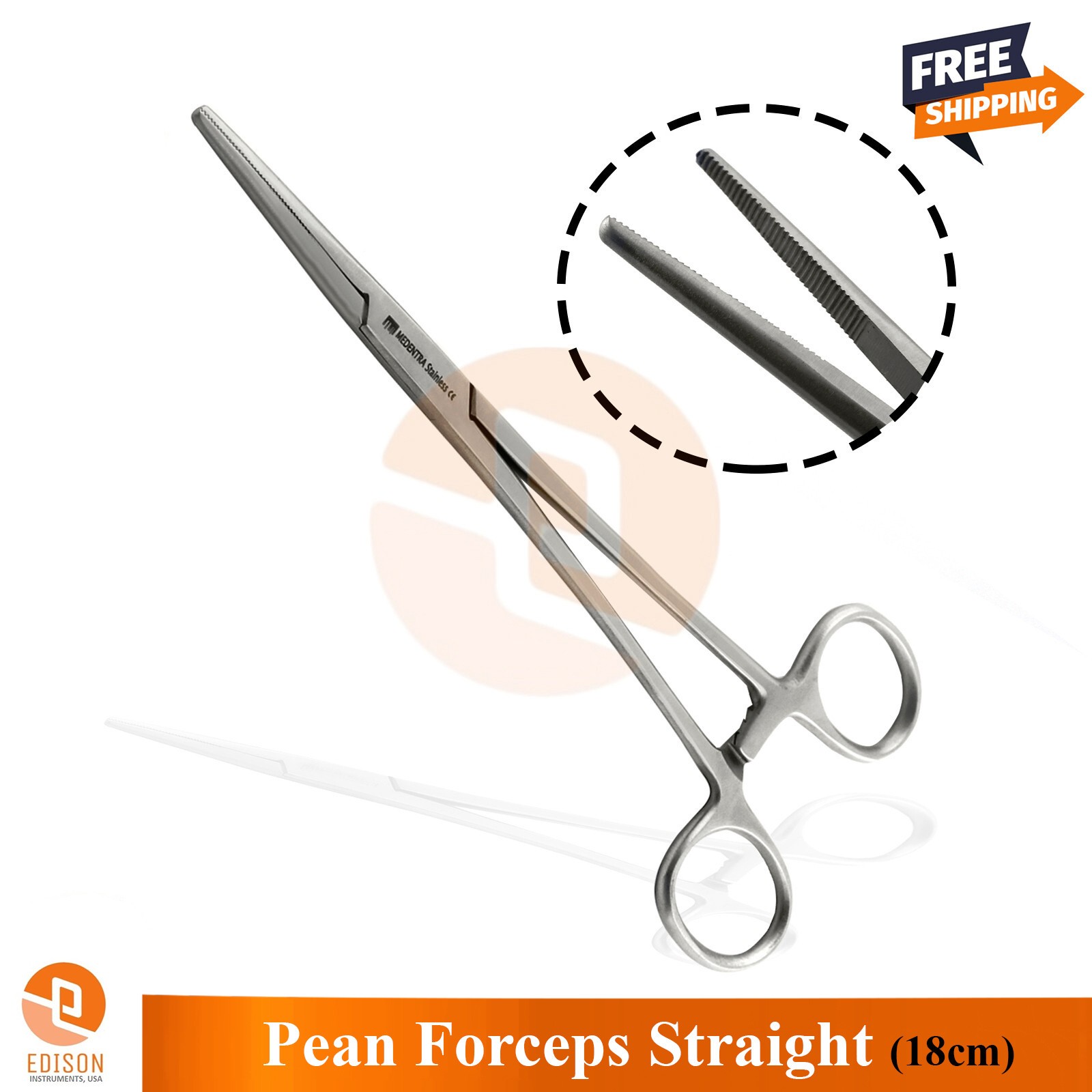 Pean Forceps Straight 18cm Hemostatic Artery Forceps Surgical Locking Clamps