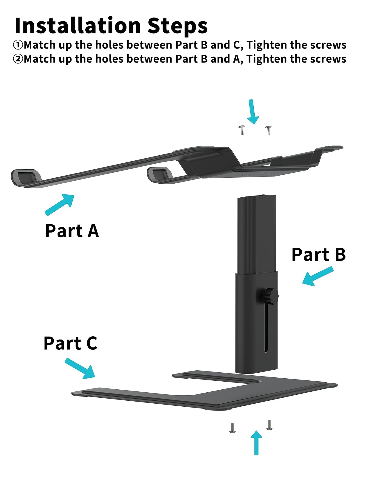 Laptop Stand for Desk, Computer Stand Adjustable Height, Ergonomic Notebook L...