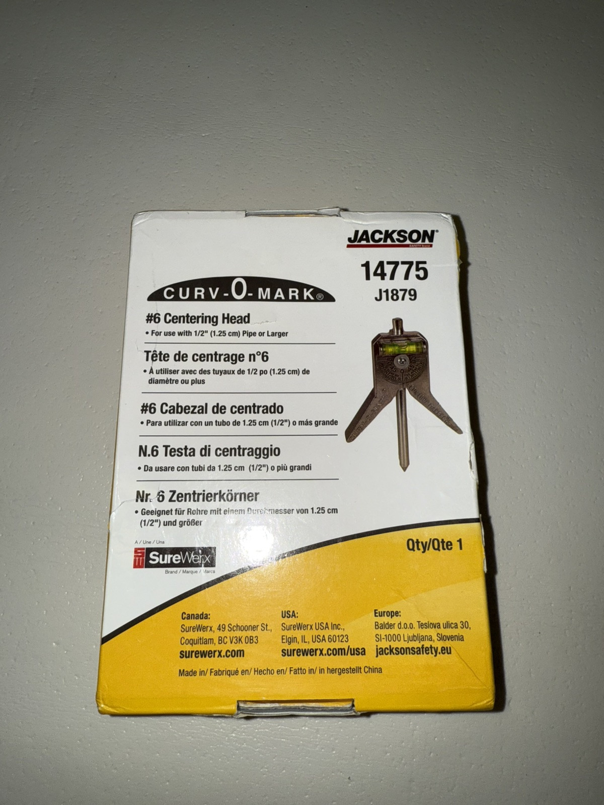 JACKSON SAFETY - 14775 Standard Centering Head: For 1/2 in to 4 in Pipe Dia